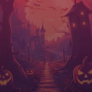 Purple and red Halloween wallpaper