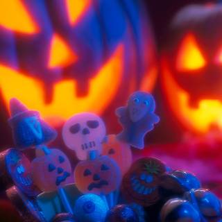 Purple and red Halloween wallpaper