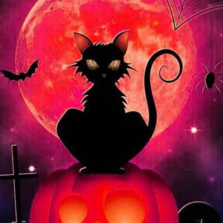 Purple and red Halloween wallpaper