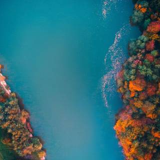 Autumn drone wallpaper