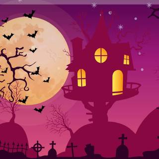 Purple and red Halloween wallpaper