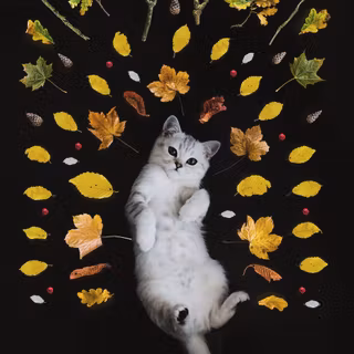 Autumn cat and dog wallpaper