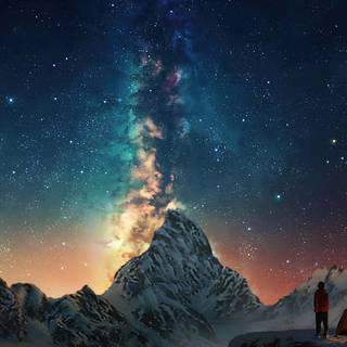 Winter camping wallpaper