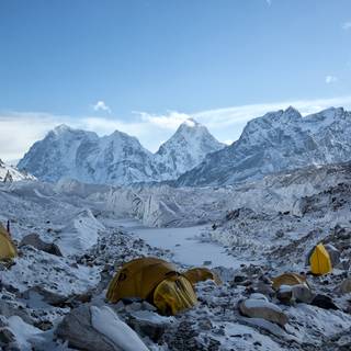 Winter camping wallpaper