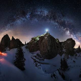 Winter camping wallpaper