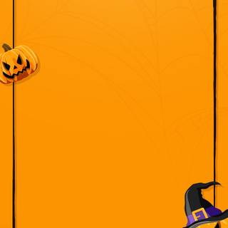 Orange Halloween collage iPad wallpaper
