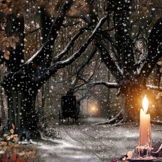 Winter candle wallpaper