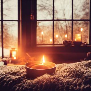 Winter candle wallpaper