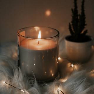 Winter candle wallpaper