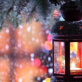 Winter candle wallpaper