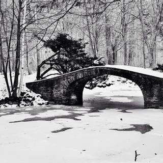 Winter bridge wallpaper