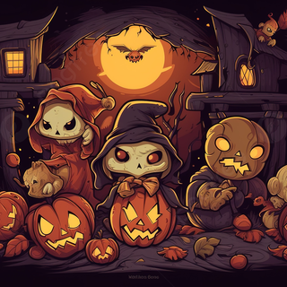 Cute and scary Halloween wallpaper