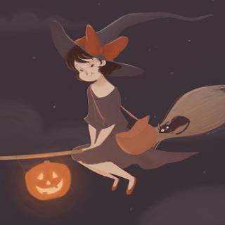 Cute and scary Halloween wallpaper