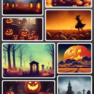 Cute and scary Halloween wallpaper