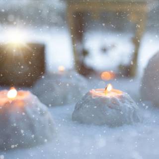 Winter candle wallpaper