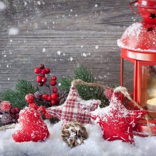 Winter candles wallpaper