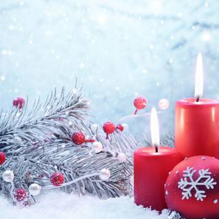 Winter candles wallpaper
