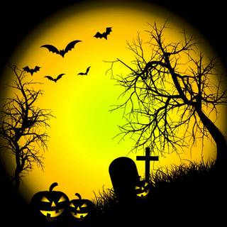 Yellow Halloween laptop wallpaper