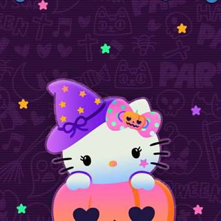 Halloween Sanrio phone wallpaper