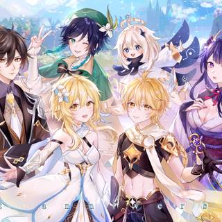 Lumine and Aether wallpaper