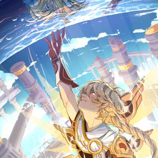 Lumine and Aether wallpaper