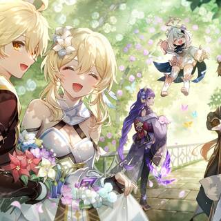 Lumine and Aether wallpaper