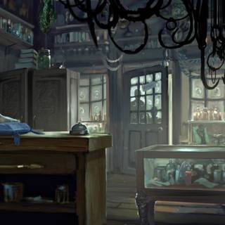 Desktop shelf Harry Potter wallpaper