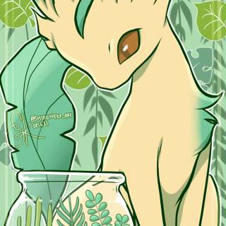Leafeon phone wallpaper