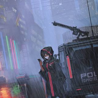 Black anime town 4k wallpaper