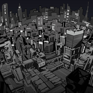 Black anime town 4k wallpaper