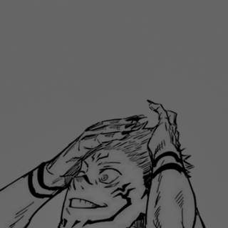 Sukuna black and white wallpaper