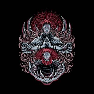 Sukuna black and white wallpaper