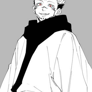 Sukuna black and white wallpaper