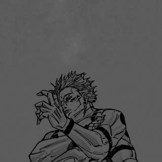 Sukuna black and white wallpaper