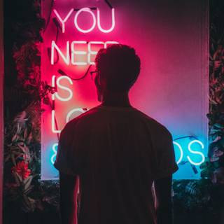 Neon love 4k wallpaper