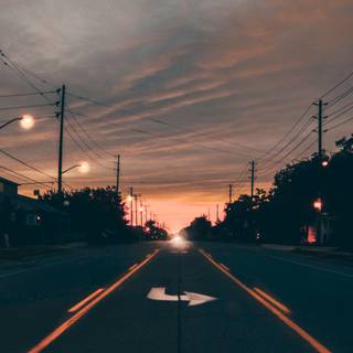 Night road 4k wallpaper