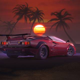 Red retro 4k wallpaper