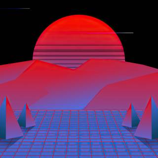 Red retro 4k wallpaper