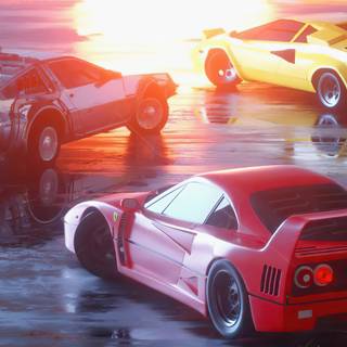 Red retro 4k wallpaper