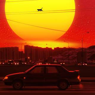 Red retro 4k wallpaper