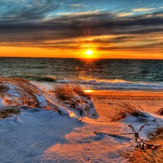 Winter ocean wallpaper