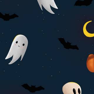Halloween ghosts phone wallpaper