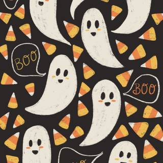 Halloween ghosts phone wallpaper