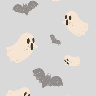 Halloween ghosts phone wallpaper