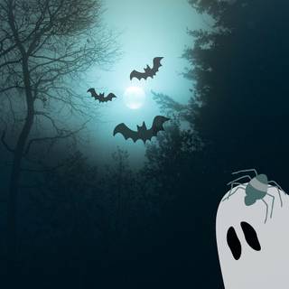 Halloween ghosts phone wallpaper