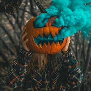 Pumpkin head Halloween wallpaper