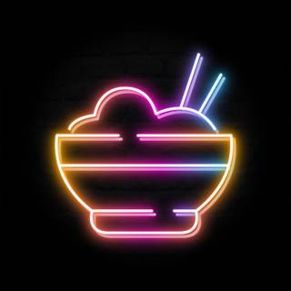 Neon noodle sign wallpaper