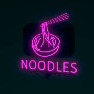 Neon noodle sign wallpaper