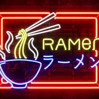 Neon noodle sign wallpaper