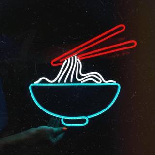 Neon noodle sign wallpaper